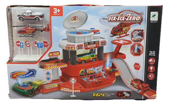 Six-Six-Zero Fire Car Wash Facility Toy