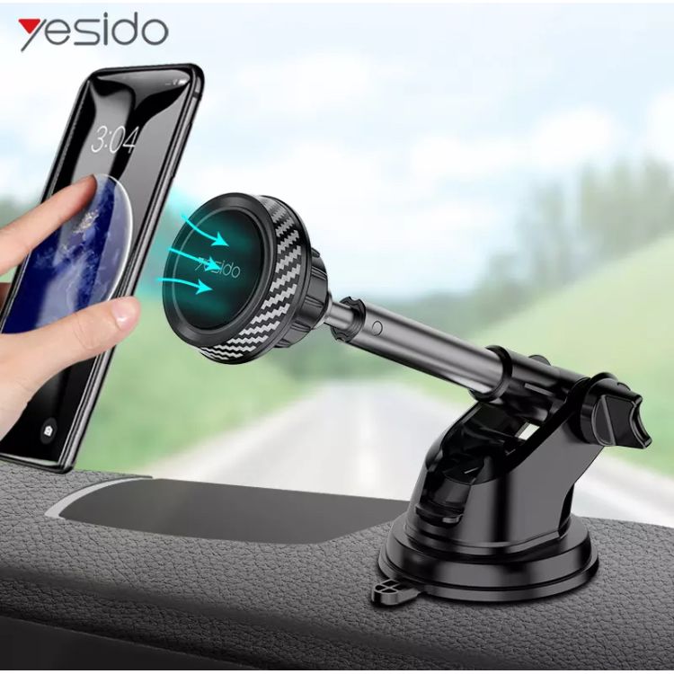 Yesido Windshield Gravity Sucker Telescopic Magnetic Car Phone Holder For iPhone/ Samsung Stand Dashboard Rotatable Metal Sucker