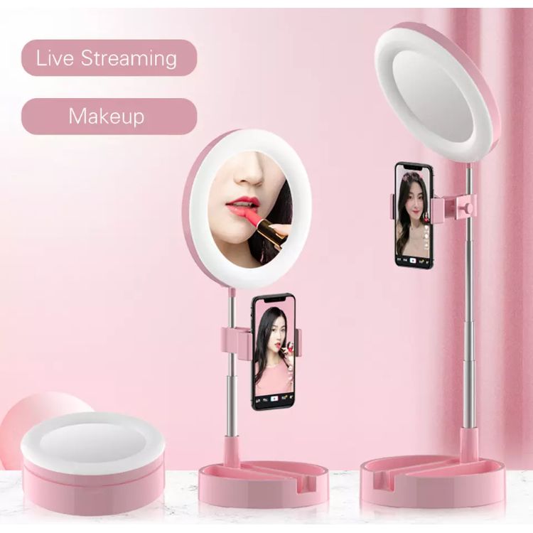 Makeup Mirror with Phone Holder