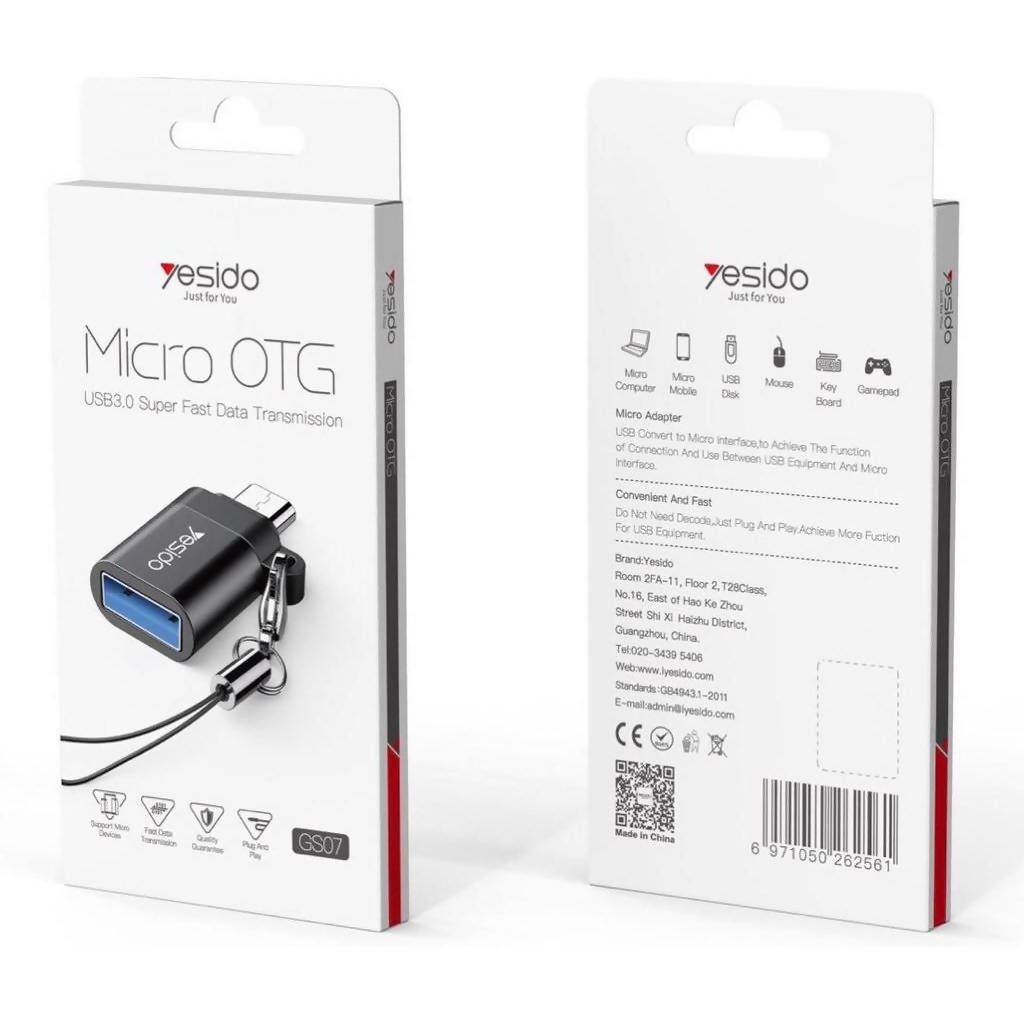 Yesido Micro OTG Fast Data Transmission Black