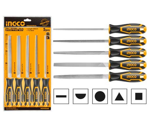 Ingco 5 Pcs Steel File Set - HKTFS0508