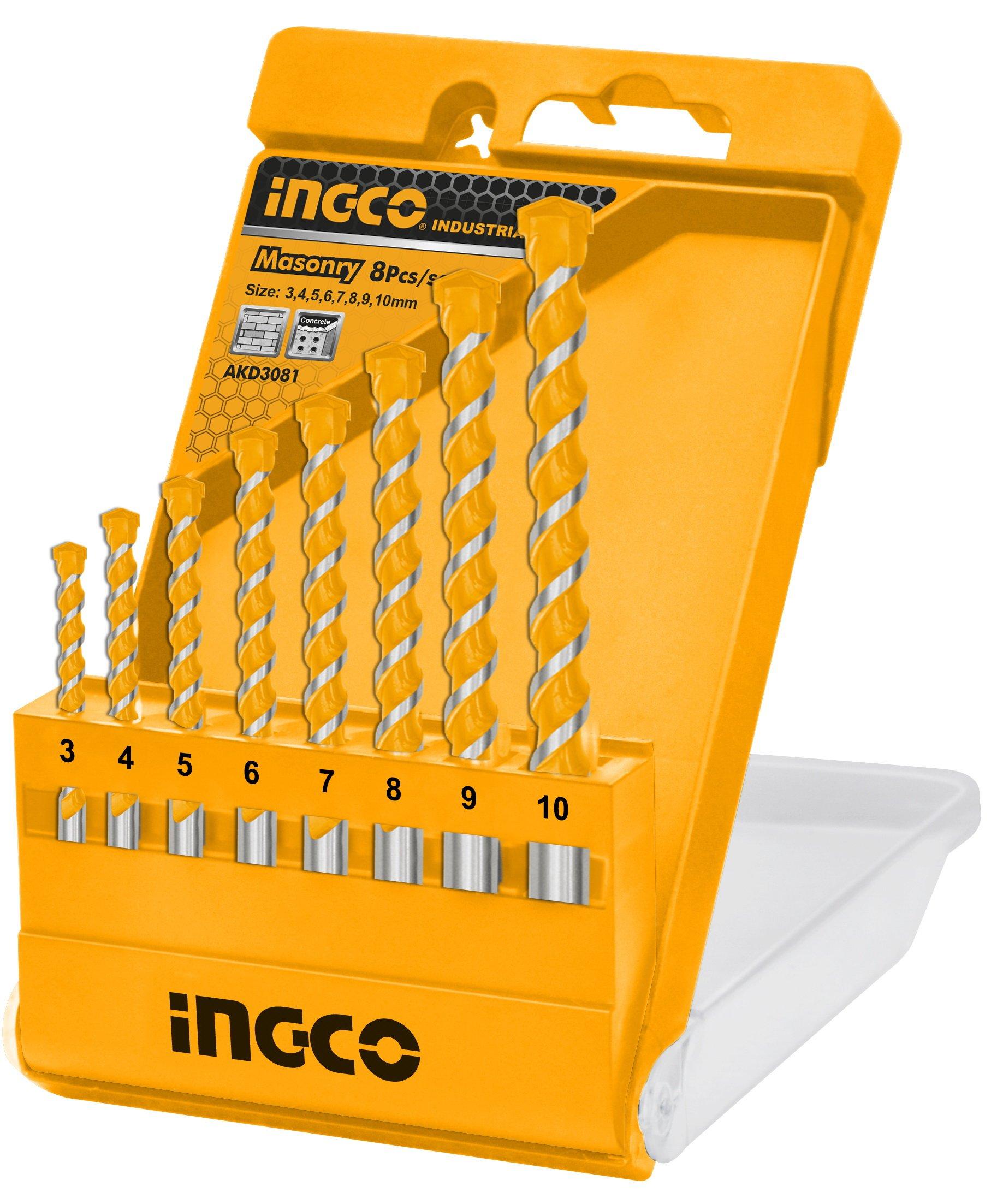 Ingco 8PCS Masonry Drill Bits Set AKD3081