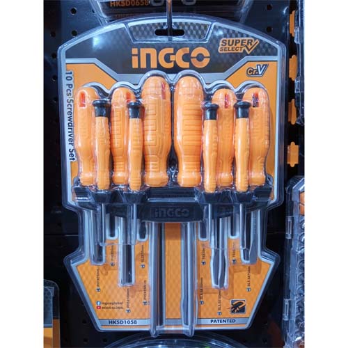 Ingco 10 Pcs Screwdriver and Precision Screwdriver Set HKSD1058