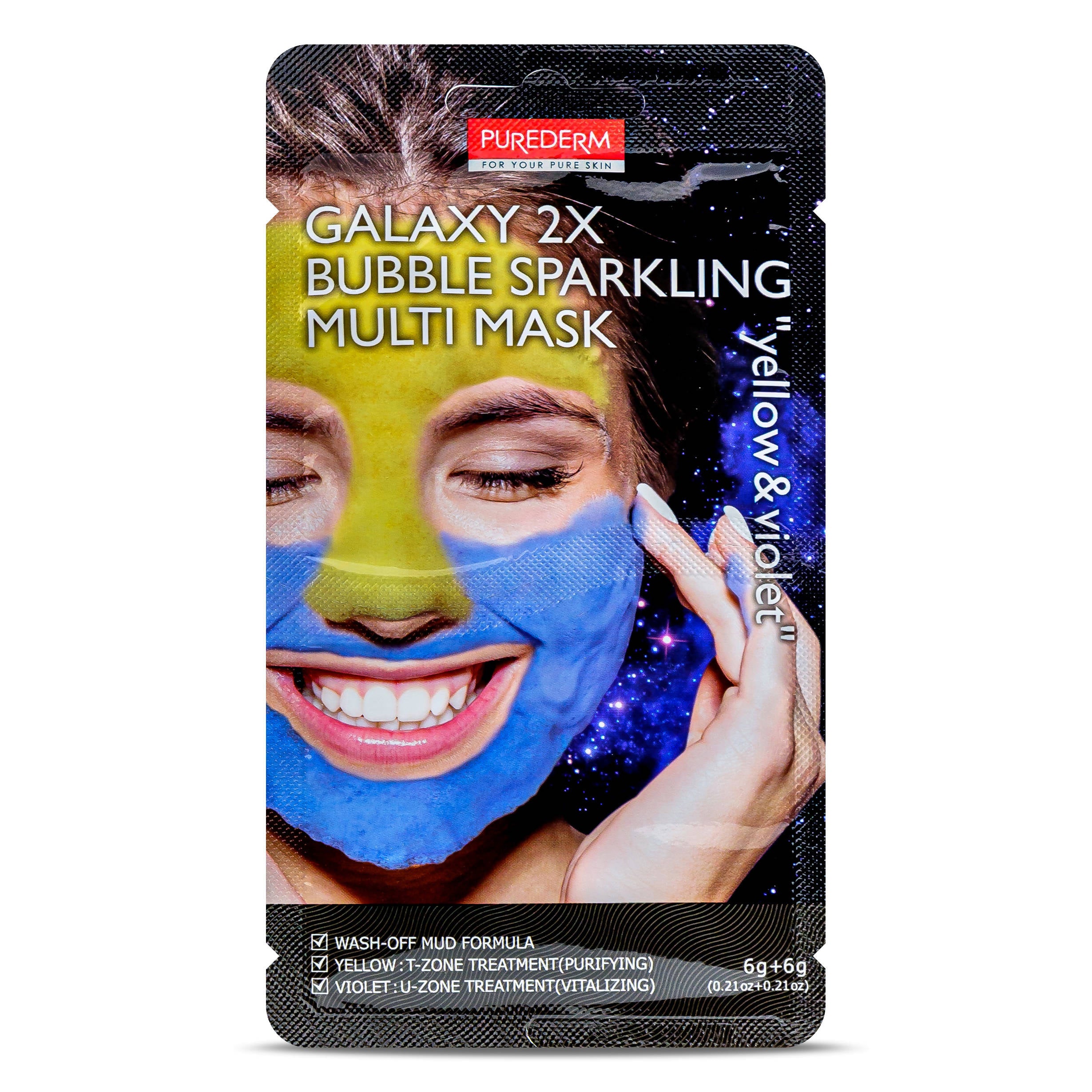 Purederm Galaxy 2X Bubble Multi Mask Yellow & Violet