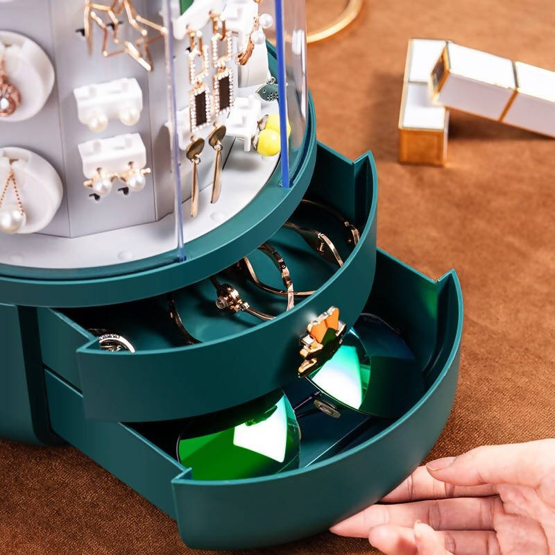 Necklace And Earrings Organizer Box Green