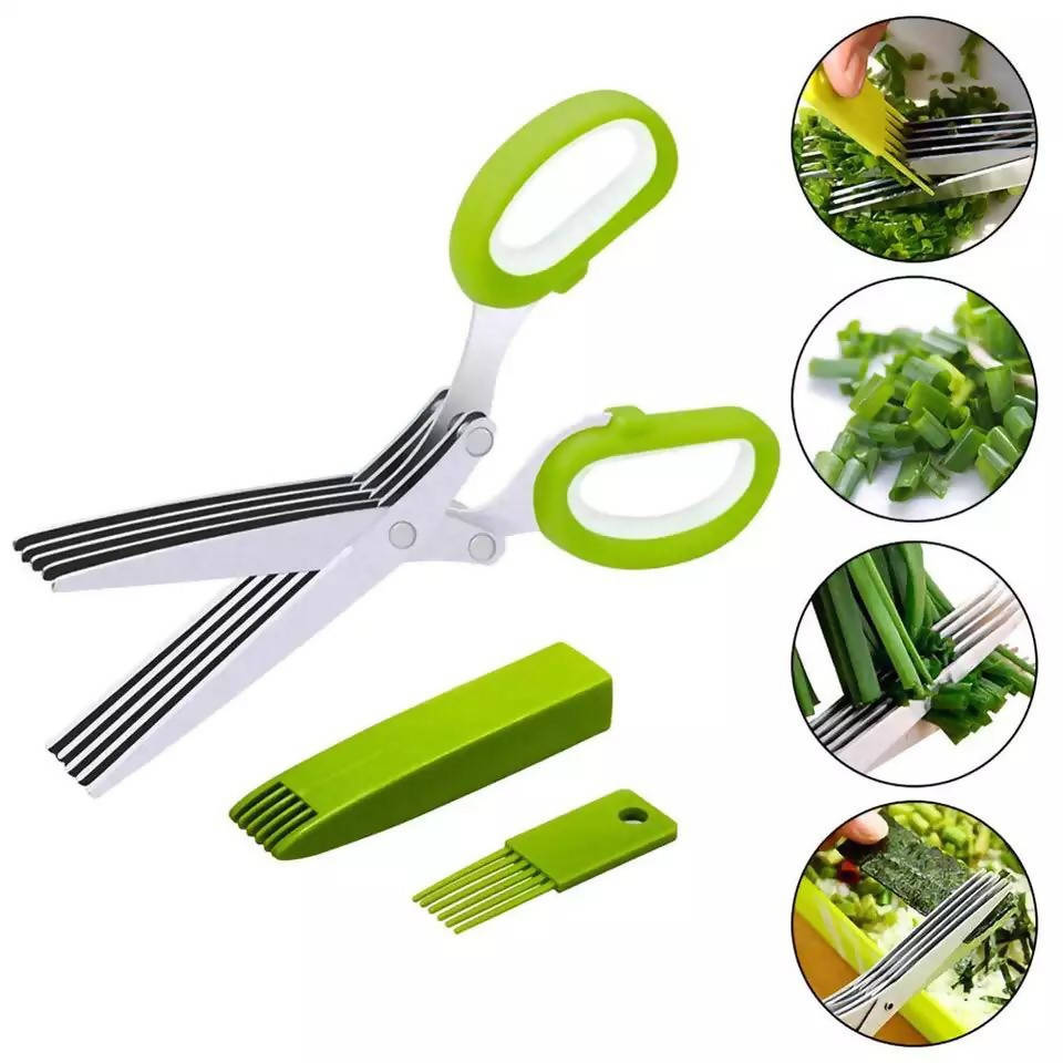 Kitchen Scissors Stainless Steel Minced Scallion Shredded Herb Rosemary Chopped Cutter Tool Cut green onion vegetables