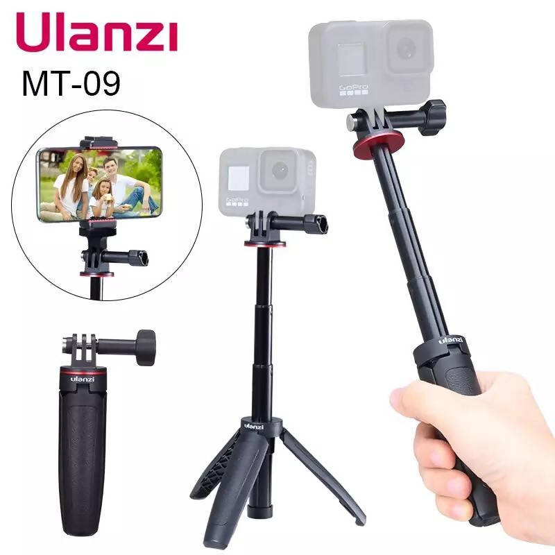 Ulanzi MT-09 Extend Gopro Vlog Tripod Mini Portable Tripod for Gopro Hero 10 9 8 7 Black Session SJCAM YI DJI Osmo Action Camera