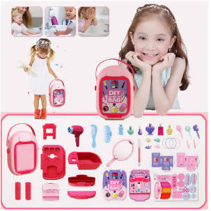 Kids Pretend Play Make Up Case And Cosmetic Set