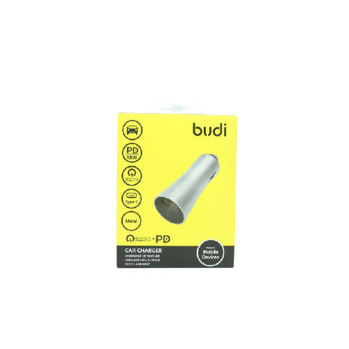 Budi M8J618T Type-C PD+QC3.0 USB Car Charge-SILVER