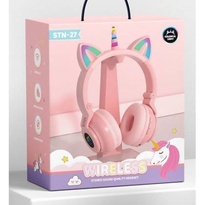 Unicorn Headset Wireless Headphone With Microphone Pink