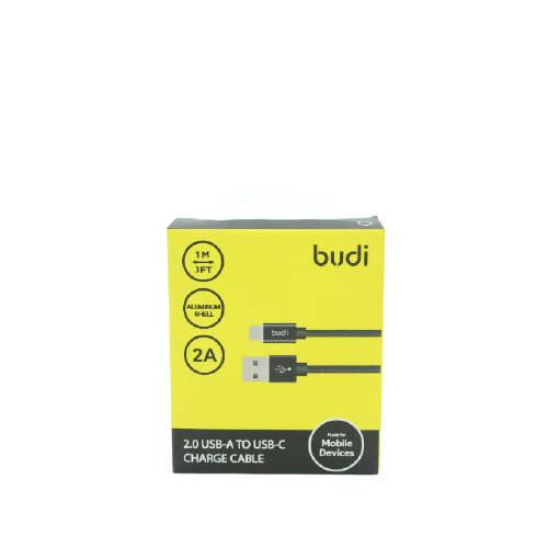 Budi M8J180T USB Type-C 1M 2.0A Faster-BLACK