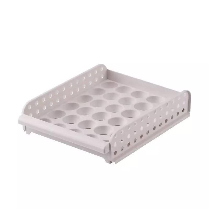 Simple Plastic Stackable Drawer Type 30 Grid Egg Storage Rack Storage Rack Egg Tray Kitchen Refrigerator Storage Rack