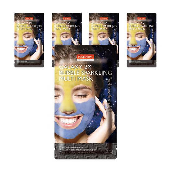 Purederm Galaxy 2X Bubble Multi Mask Yellow & Violet