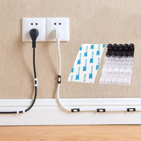 20 PCS Self-Adhesive Wire Organizer Cable Cord Wire Holder Buckle Wall Clips