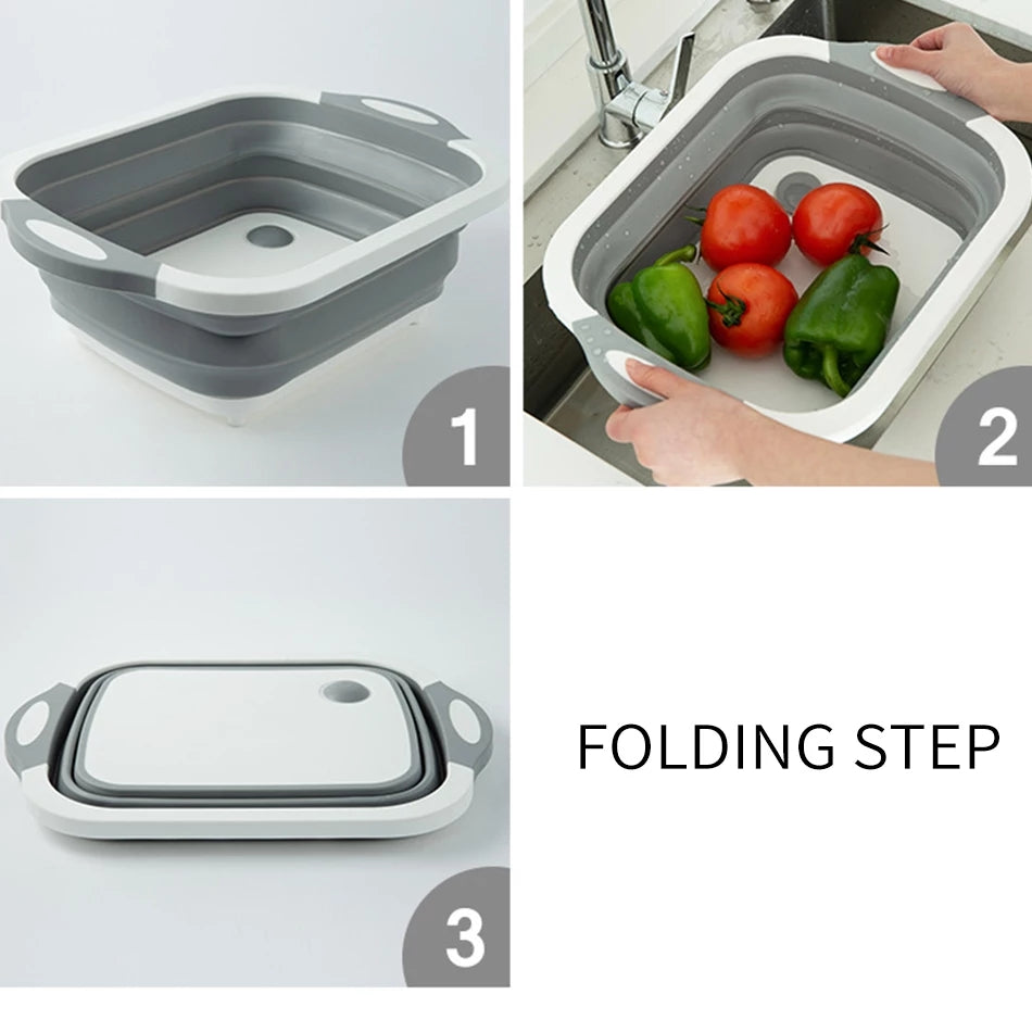 New Foldable Chopping Board cum Washing Bowl