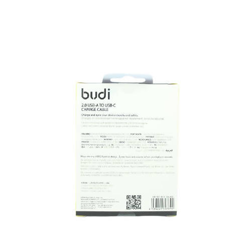 Budi M8J190T-BLk Usb Type-C 1M 2.4A Faster