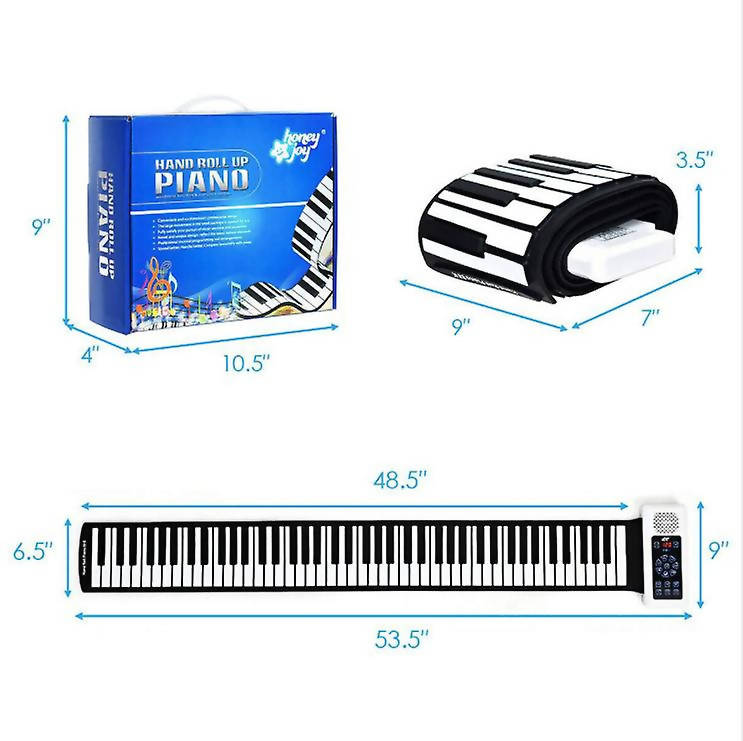 88 Keys Roll Up Piano Upgraded Portable Rechargeable Electronic Hand Roll Piano For Beginners Kids Adults Gift