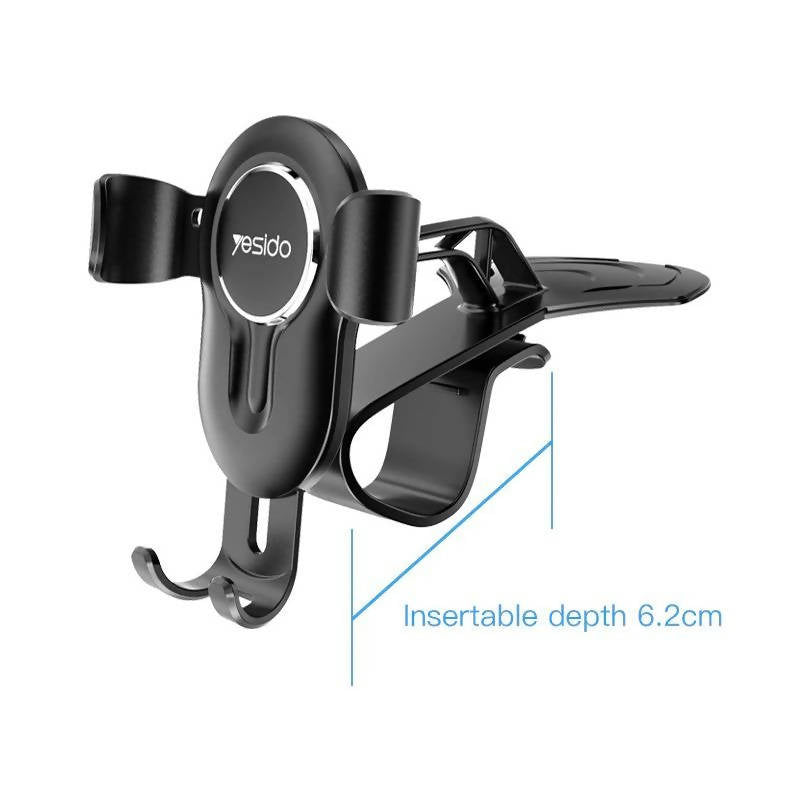 Yesido Gravity Car Holder For iphone Samsung Cell Mobile Phone Holder Black