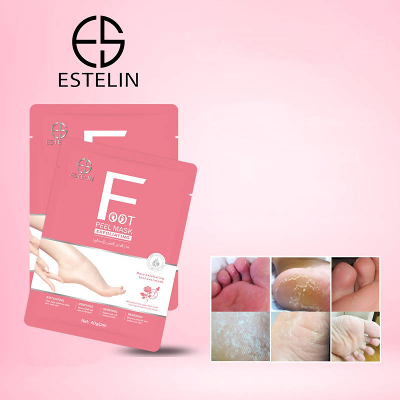 ESTELIN Foot Care Vitamin C Exfoliating Foot Peel Mask Rose