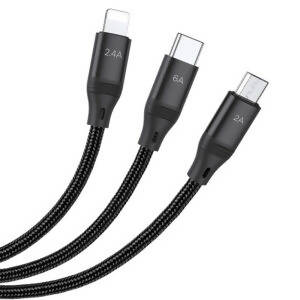 Cable 3-in-1 “U104 Ultra” 6A charging data sync