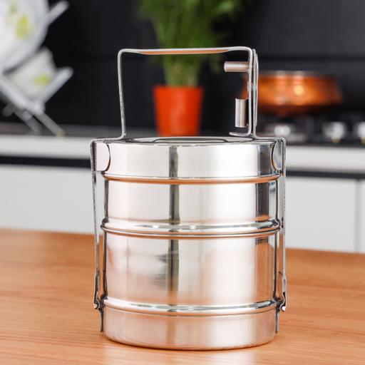 Royalford 2 Layer Bombay Tiffin Stainless Steel Silver