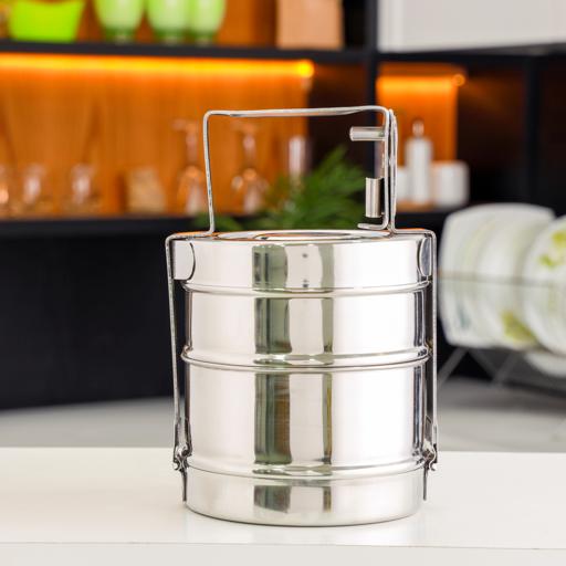 Royalford 2 Layer Bombay Tiffin Stainless Steel Silver