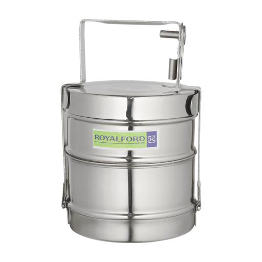 Royalford 2 Layer Bombay Tiffin Stainless Steel Silver