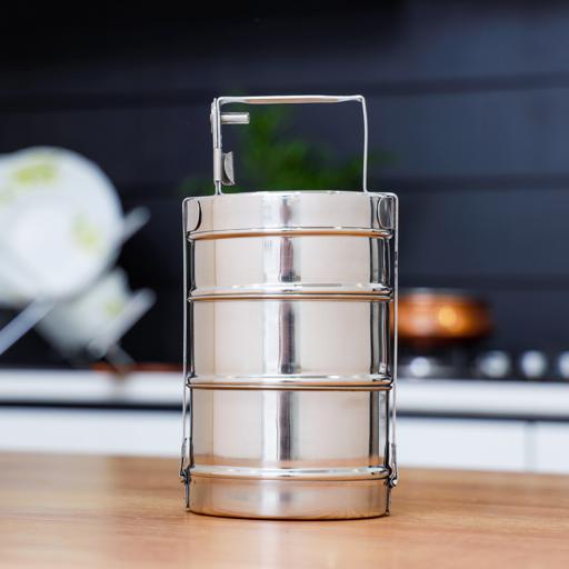 Royalford 3 Layer Bombay Tiffin Stainless Steel Silver