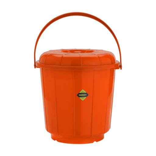 Royalford RF10688 Plastic Bucket with Lid, 25L Bucket with Handle