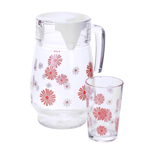 Royalford 1.3L Water Jug With 4 Glass Tumbler