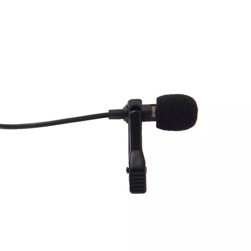 Portable Clip-on Lapel Lavalier Microphone 3.5mm Jack Hands-free Mini Wired Condenser Microphone