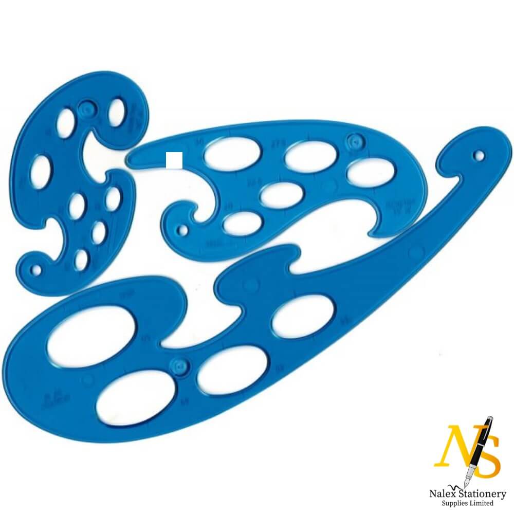 Helix French Curve Template Plastic Blue