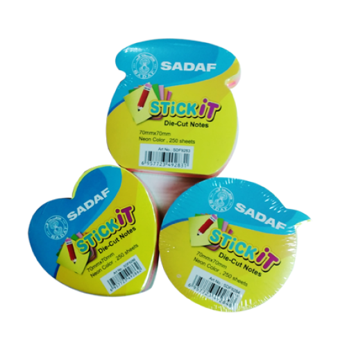 Sadaf Stick It Die Cut Notes 70mm x 70mm 250 Sheets Multicolour