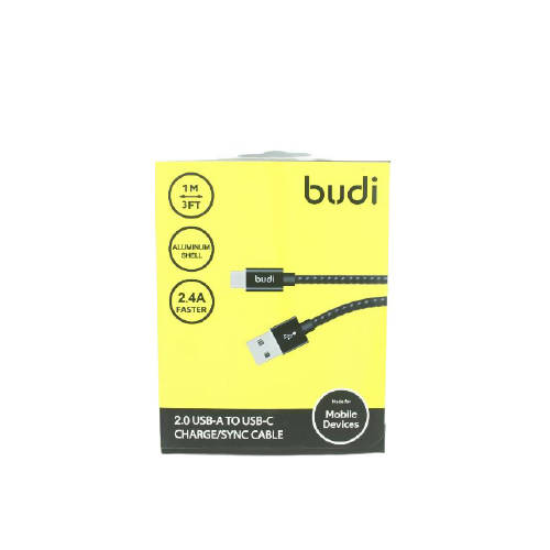 Budi M8J144T USB Type-C 1M 2.4A Faster-BLACK