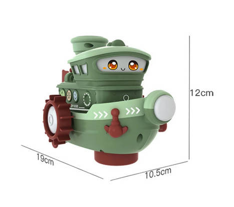 HGRC Mini Children's Spray Ship With LED Light Music Cartoon Funny Electric Rotating Model Spraying Water Boat Toys For Children