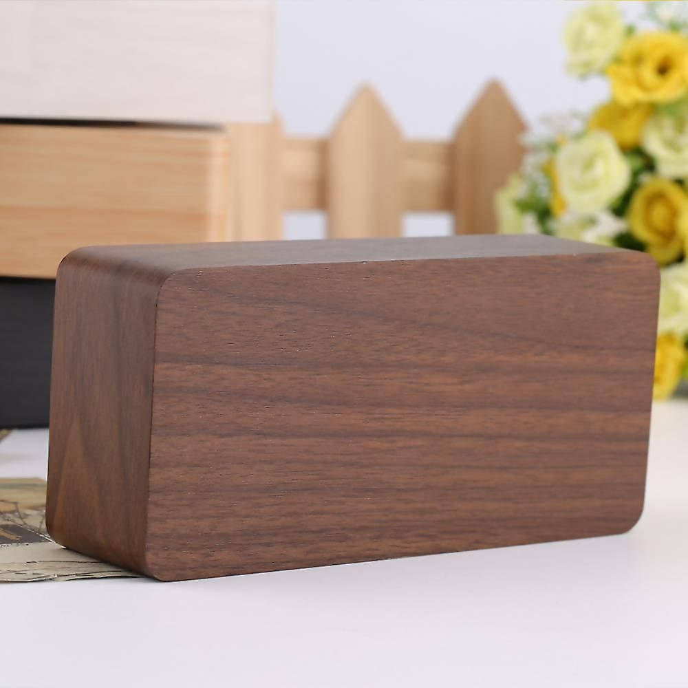 Budi Digital Wooden Display Stylish Alarm Clock With Temperature