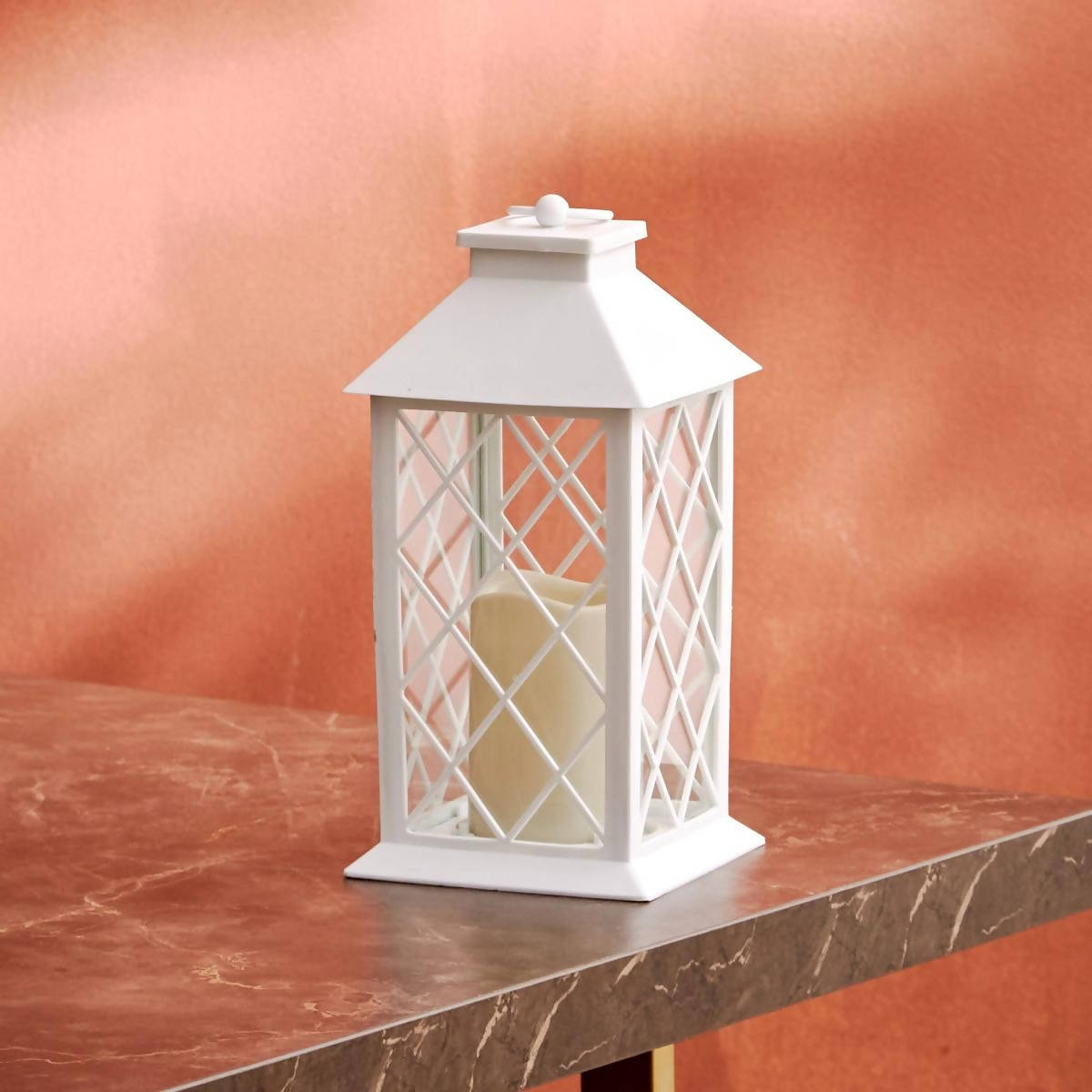 Orla Plastic LED Lantern - 14x14x30 cms