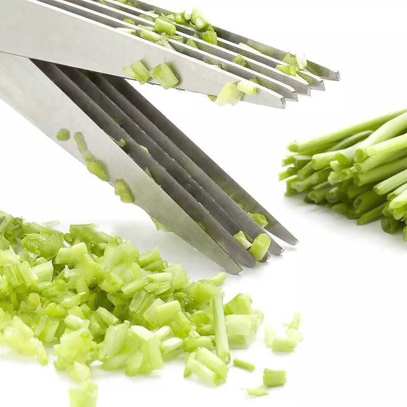 Kitchen Scissors Stainless Steel Minced Scallion Shredded Herb Rosemary Chopped Cutter Tool Cut green onion vegetables