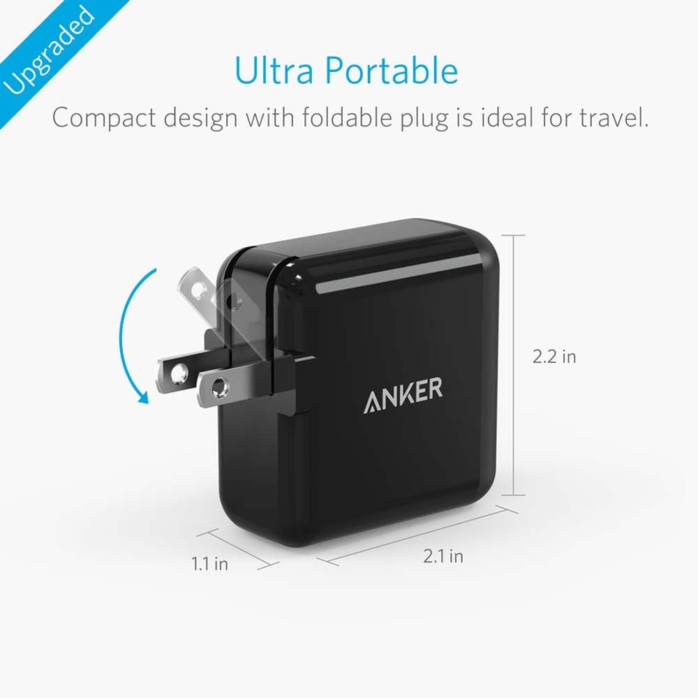 Anker PowerPort 24W 2 USB Port Black