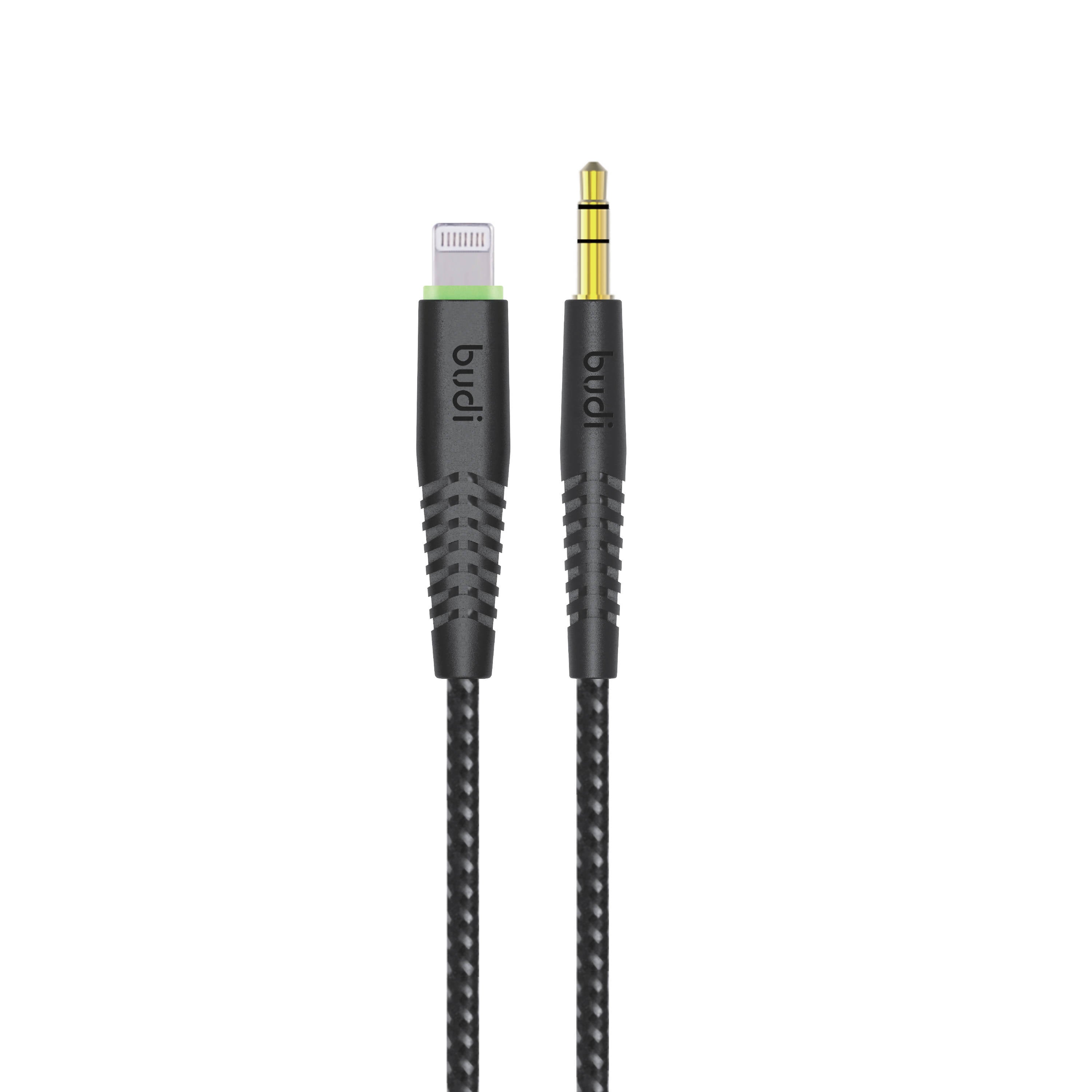 Budi Lightning Connector to AUX Cable 150LXA Black