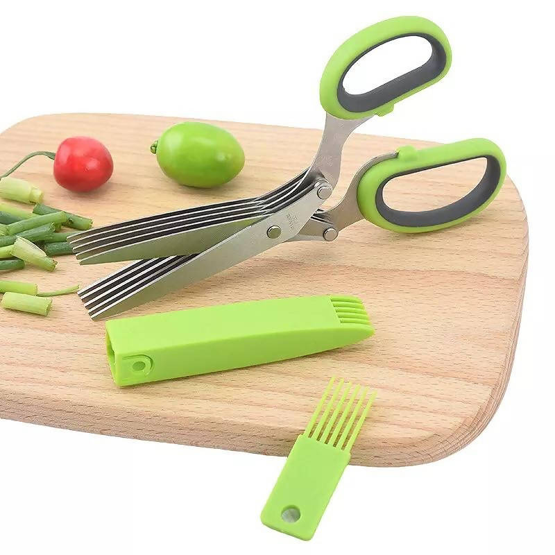 Kitchen Scissors Stainless Steel Minced Scallion Shredded Herb Rosemary Chopped Cutter Tool Cut green onion vegetables