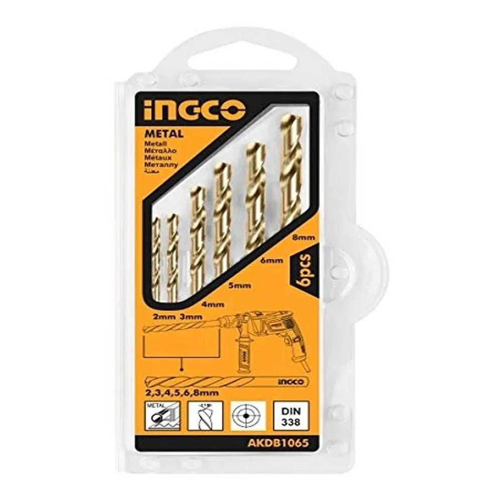 Ingco 6pcs Hss Twist Drill Bits Set AKDB1065