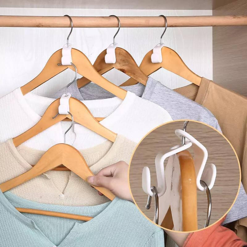 30 Pce Wardrobe Space-saving Multi-function Hanger Hook Coat Hook Plastic Closet Stack Hanger Rack Bedroom Storage Organizer