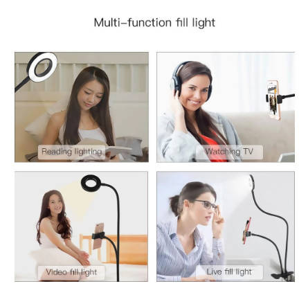 Photo Studio Selfie LED light Ring For Makeup Video Live Stream Camera lamp Dressing Table Vanity Mirror light With Phone Holder