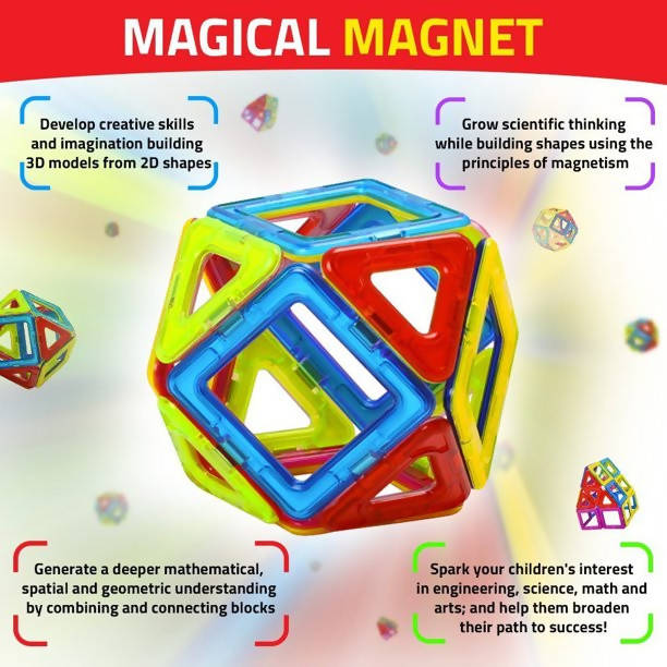 Xinbida Magical Magnet Building Learning Toy Creative Construction Shapes