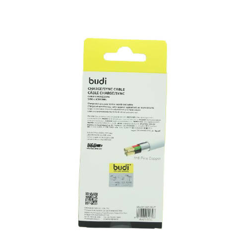 Budi M8J011M20 USB Micro 20Cm 2.4A Faster-WHITE