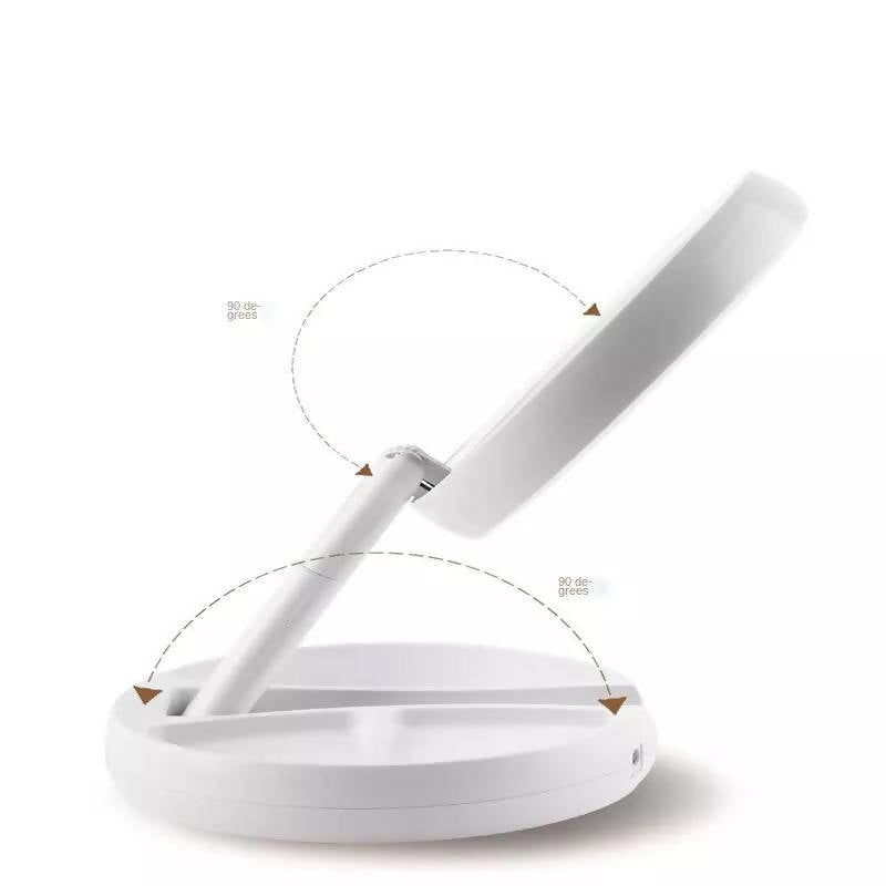 Lieve Foldable LED Cosmetic Mirror with Light Portable 360 Rotating Beauty Three-Fold Double-Sided Vanity Counter Table Lamp