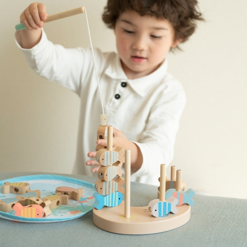 Classic World Wooden Magnetic Fishing & Stacking Game