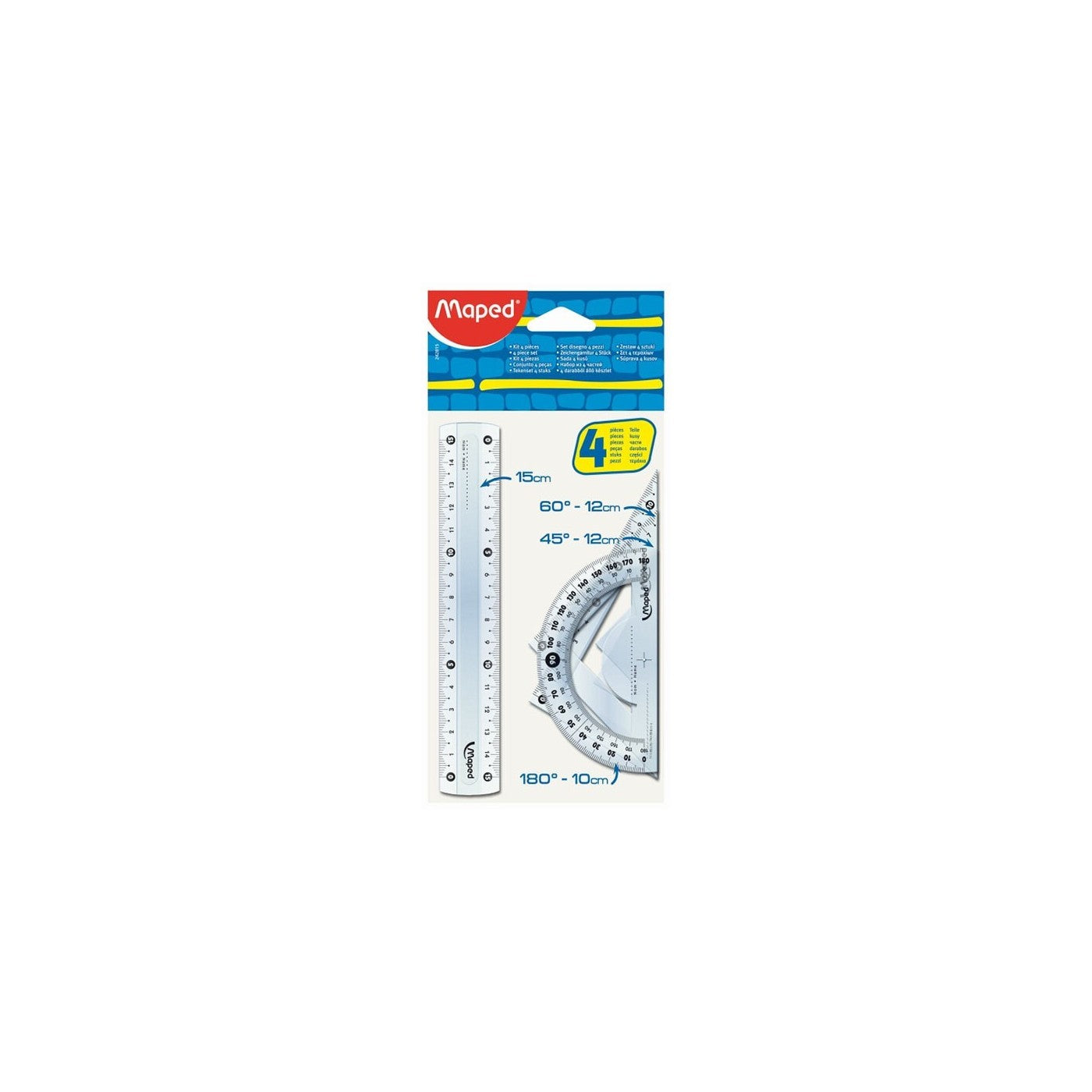 Ruler 15cm Cristal Mini 4pc Set