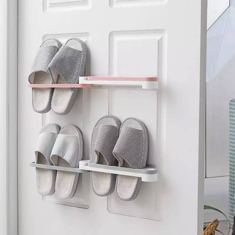 Extended Plastic Towel Rack - Self-adhesive, Punch-free, Wall-mounted  Slipper Holder - Bathroom Organizer With Multiple Storage Options Bathroom  Accessories - Temu